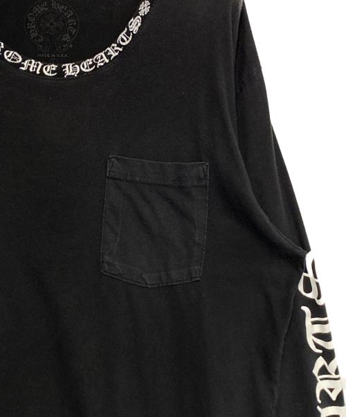 CHROME HEARTS（クロムハーツ）CHROME HEARTS (クロムハーツ) ネックロゴロングスリーブTシャツ ブラック サイズ:Lの古着・服飾アイテム