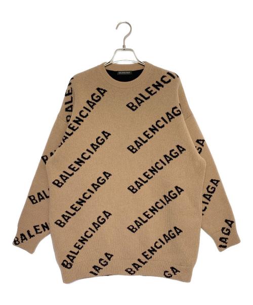 BALENCIAGA（バレンシアガ）BALENCIAGA (バレンシアガ) オールオーバーロゴニット ブラウン サイズ:XSの古着・服飾アイテム