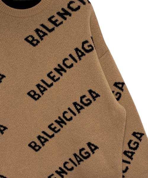BALENCIAGA（バレンシアガ）BALENCIAGA (バレンシアガ) オールオーバーロゴニット ブラウン サイズ:XSの古着・服飾アイテム