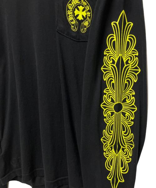 CHROME HEARTS（クロムハーツ）CHROME HEARTS (クロムハーツ) Neon Back Print L/S Tee/ホースシューポケットL/STシャツ ブラック サイズ:Lの古着・服飾アイテム