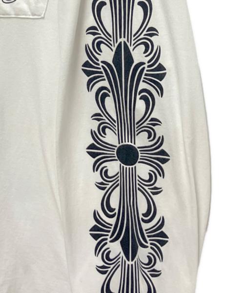 CHROME HEARTS（クロムハーツ）CHROME HEARTS (クロムハーツ) Chrome Hearts Horse Shoe L/S T-Shirt バック ホースシュー フローラルアーム ロングスリーブカットソー ホワイト サイズ:Lの古着・服飾アイテム