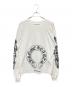 CHROME HEARTS (クロムハーツ) Chrome Hearts Horse Shoe L/S T-Shirt バック ホースシュー フローラルアーム ロングスリーブカットソー ホワイト サイズ:L：90000円