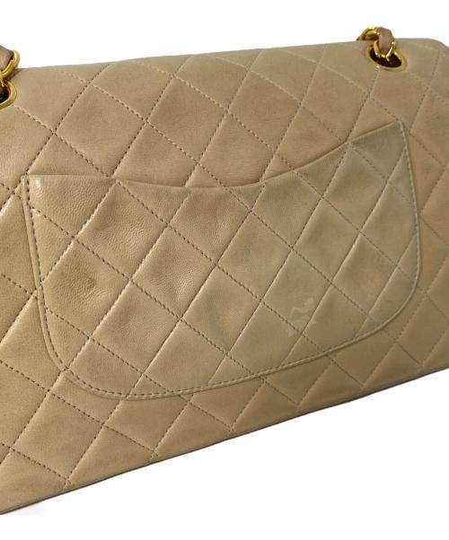CHANEL（シャネル）CHANEL (シャネル) Wフラップチェーンショルダーバッグ ベージュ サイズ:25の古着・服飾アイテム