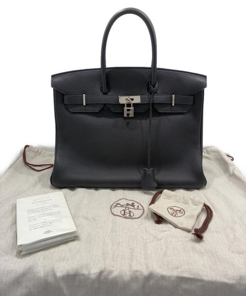 HERMES（エルメス）HERMES (エルメス) バーキン35/シルバー金具/トリヨンクレマンス/□P刻印/ブラック ブラック サイズ:35の古着・服飾アイテム