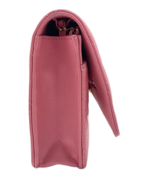 CHANEL（シャネル）CHANEL (シャネル) マトラッセチェーンショルダーウォレット/ゴールド金具 ピンクの古着・服飾アイテム