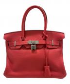 HERMESエルメス）の古着「バーキン30/シルバー金具/トリヨンクレマンス/ルージュビヴォワンヌ/◻︎P刻印:2012年製」｜ルージュビヴォワンヌ