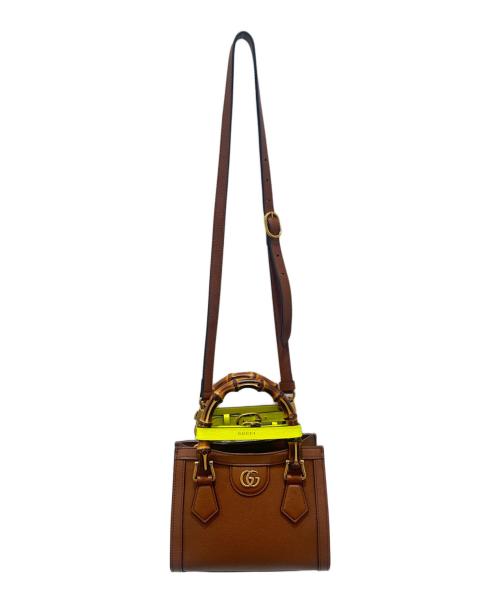 GUCCI（グッチ）GUCCI (グッチ) バンブー ダイアナ ミニ ハンドバッグ ブラウン サイズ:ミニの古着・服飾アイテム