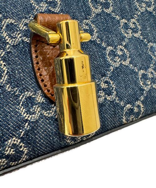 GUCCI（グッチ）GUCCI (グッチ) ミディアムトートバッグ ブラウン×インディゴ サイズ:ミディアムの古着・服飾アイテム