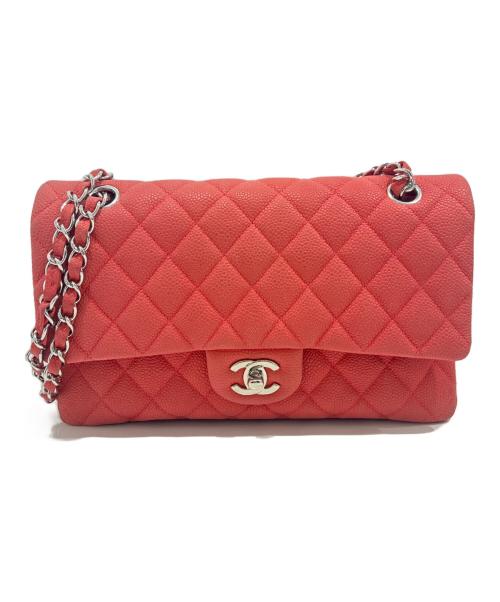 CHANEL（シャネル）CHANEL (シャネル) Wフラップマトラッセ25/キャビアスキン/シルバー金具 ピンク サイズ:25の古着・服飾アイテム