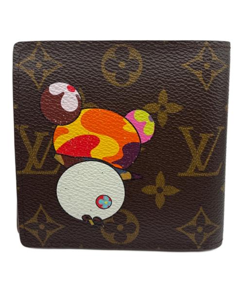 LOUIS VUITTON（ルイ ヴィトン）LOUIS VUITTON (ルイ ヴィトン) 村上隆 (ムラカミタカシ) ルイヴィトン モノグラム ポルト ビエ カルト クレディ モネ M61666 ブラウンの古着・服飾アイテム