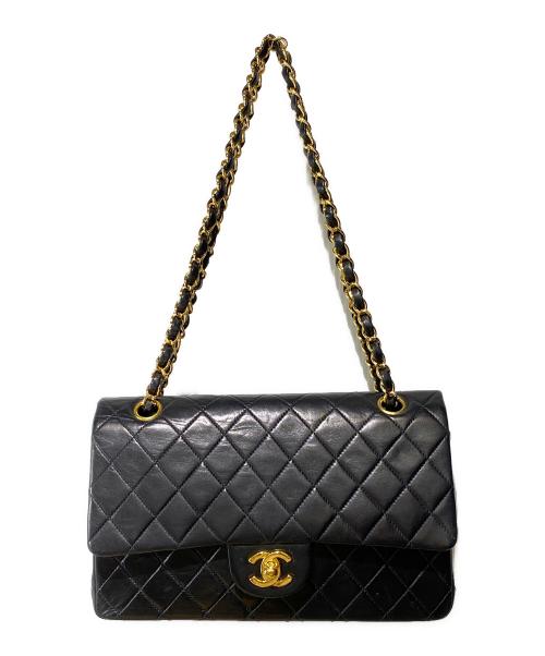CHANEL（シャネル）CHANEL (シャネル) マトラッセ25 Wフラップチェーンショルダーバッグ ブラック サイズ:25の古着・服飾アイテム