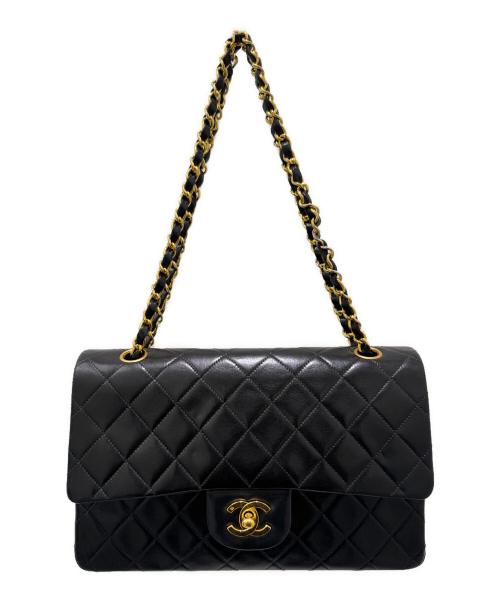 CHANEL（シャネル）CHANEL (シャネル) マトラッセ 25 Wフラップチェーンショルダーバッグ ブラック サイズ:25の古着・服飾アイテム