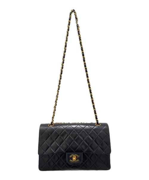 CHANEL（シャネル）CHANEL (シャネル) マトラッセ 25 Wフラップチェーンショルダーバッグ ブラック サイズ:25の古着・服飾アイテム