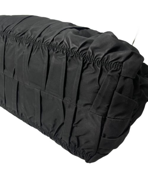 PRADA（プラダ）PRADA (プラダ) ナイロンギャザートートバッグ ブラックの古着・服飾アイテム