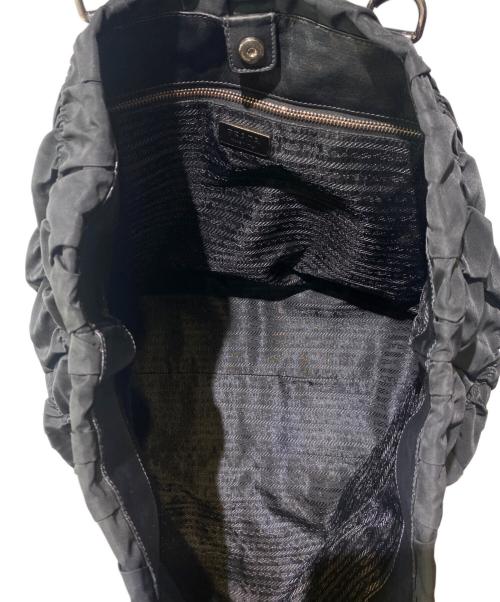 PRADA（プラダ）PRADA (プラダ) ナイロンギャザートートバッグ ブラックの古着・服飾アイテム