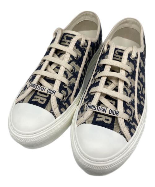 Christian Dior（クリスチャン ディオール）Christian Dior (クリスチャン ディオール) Walk'n'Dior スニーカー/J'ADIOR スニーカー グレー×ネイビー サイズ:38 1/2の古着・服飾アイテム