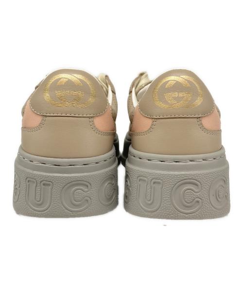GUCCI（グッチ）GUCCI (グッチ) GGスニーカー ベージュ×ピンク×グレー サイズ:36 1/2の古着・服飾アイテム