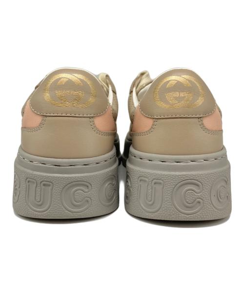 GUCCI（グッチ）GUCCI (グッチ) GGスニーカー ベージュ×ピンク×グレー サイズ:36 1/2の古着・服飾アイテム