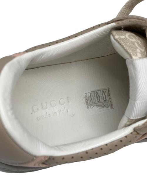 GUCCI（グッチ）GUCCI (グッチ) GGスニーカー ベージュ×ピンク×グレー サイズ:36 1/2の古着・服飾アイテム