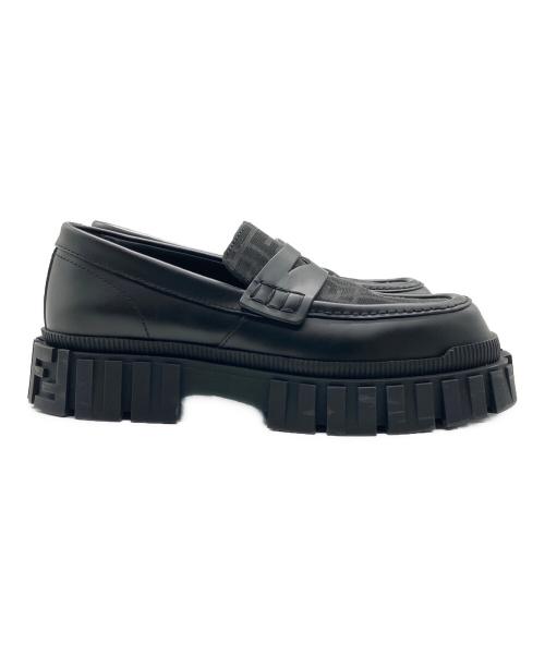 FENDI（フェンディ）FENDI (フェンディ) Zucca Loafers ズッカローファー ブラック サイズ:8の古着・服飾アイテム