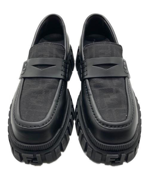 FENDI（フェンディ）FENDI (フェンディ) Zucca Loafers ズッカローファー ブラック サイズ:8の古着・服飾アイテム