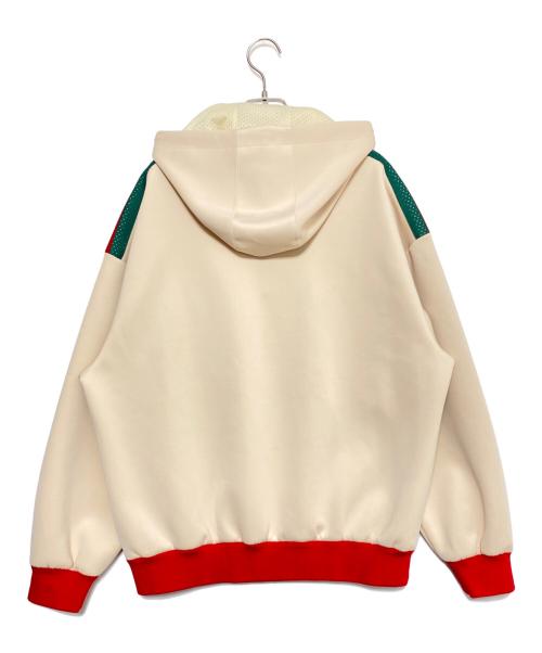 GUCCI（グッチ）GUCCI (グッチ) ウェブストライプネオプレンロゴパーカー ベージュ サイズ:Sの古着・服飾アイテム