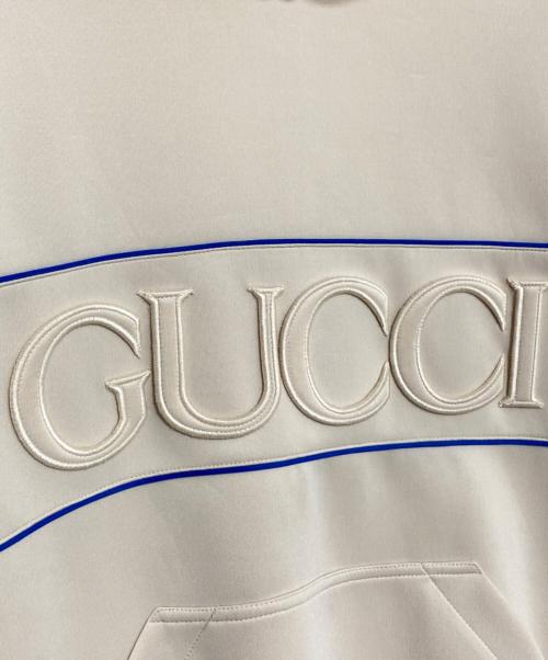 GUCCI（グッチ）GUCCI (グッチ) ウェブストライプネオプレンロゴパーカー ベージュ サイズ:Sの古着・服飾アイテム