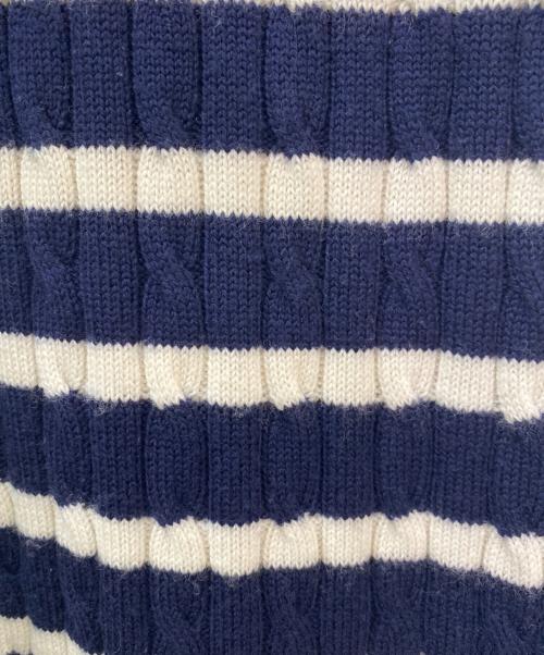 POLO RALPH LAUREN（ポロ・ラルフローレン）POLO RALPH LAUREN (ポロ・ラルフローレン) ケーブルボーダーニットスカート ホワイト×ネイビー サイズ:Mの古着・服飾アイテム