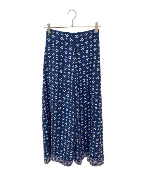 POLO RALPH LAUREN（ポロ・ラルフローレン）POLO RALPH LAUREN (ポロ・ラルフローレン) 総柄フロントリボンワイドパンツ ネイビー サイズ:M 未使用品の古着・服飾アイテム