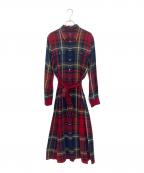 POLO RALPH LAURENポロ・ラルフローレン）の古着「チェックシャツワンピース」｜レッド×グリーン