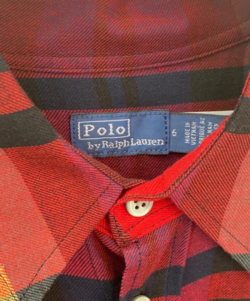 POLO RALPH LAUREN（ポロ・ラルフローレン）POLO RALPH LAUREN (ポロ・ラルフローレン) チェックシャツワンピース レッド×グリーン サイズ:6の古着・服飾アイテム