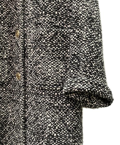 CHANEL（シャネル）CHANEL (シャネル) ココマークボタン ツイードコート ホワイト×ブラック サイズ:38の古着・服飾アイテム