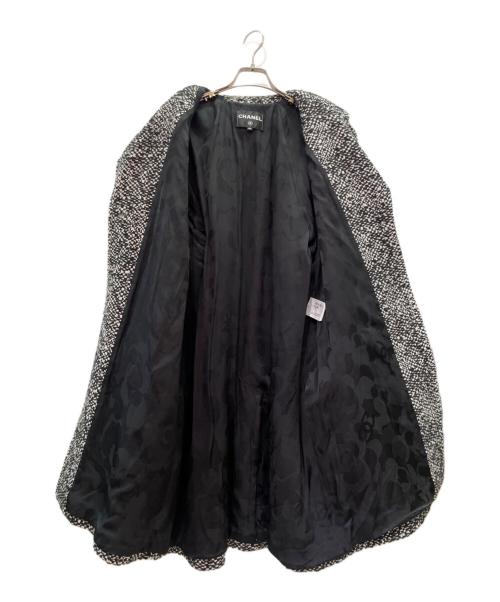 CHANEL（シャネル）CHANEL (シャネル) ココマークボタン ツイードコート ホワイト×ブラック サイズ:38の古着・服飾アイテム
