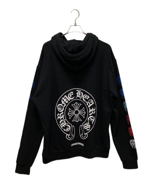 CHROME HEARTS（クロムハーツ）CHROME HEARTS (クロムハーツ) Multicolor Sleeve Logo Horseshoe（ホースシュー マルチカラー フーディー） ブラック サイズ:Mの古着・服飾アイテム