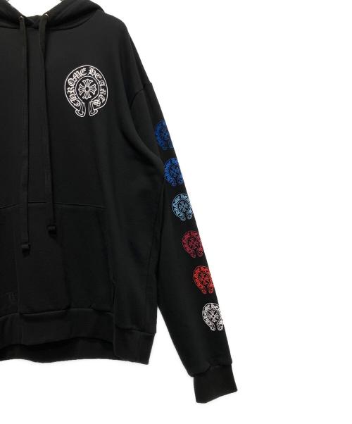 CHROME HEARTS（クロムハーツ）CHROME HEARTS (クロムハーツ) Multicolor Sleeve Logo Horseshoe（ホースシュー マルチカラー フーディー） ブラック サイズ:Mの古着・服飾アイテム