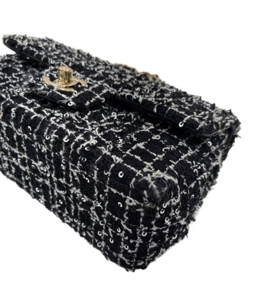 CHANEL（シャネル）CHANEL (シャネル) トップハンドルツイードチェーンショルダーバッグ ブラックの古着・服飾アイテム