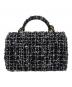 CHANEL (シャネル) トップハンドルツイードチェーンショルダーバッグ ブラック：650000円