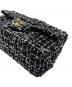 中古・古着 CHANEL (シャネル) トップハンドルツイードチェーンショルダーバッグ ブラック：650000円