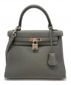 HERMESエルメス）の古着「ケリー25/内縫い/グリメイヤー/シルバー金具/トゴ/U刻印：2022年製」｜グリメイヤー