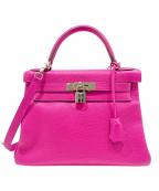 HERMESエルメス）の古着「ケリー28/内縫い/シルバー金具/トリヨンクレマンス/マグノリア/C刻印」｜マグノリア