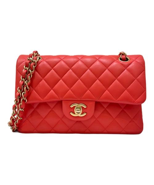 CHANEL（シャネル）CHANEL (シャネル) Wフラップチェーンショルダーバッグ レッドピンク系 サイズ:23の古着・服飾アイテム