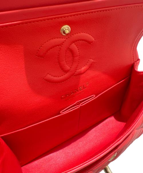 CHANEL（シャネル）CHANEL (シャネル) Wフラップチェーンショルダーバッグ レッドピンク系 サイズ:23の古着・服飾アイテム