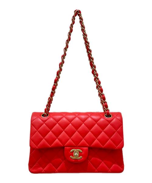CHANEL（シャネル）CHANEL (シャネル) Wフラップチェーンショルダーバッグ レッドピンク系 サイズ:23の古着・服飾アイテム