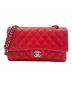 CHANEL（シャネル）の古着「マトラッセ25/レッド/Wフラップチェーンショルダーバッグ」｜レッド