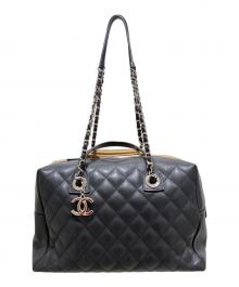 CHANEL（シャネル）の古着「2wayバイカラーボストンバッグ/カンボン」｜ブラウン×ブラック