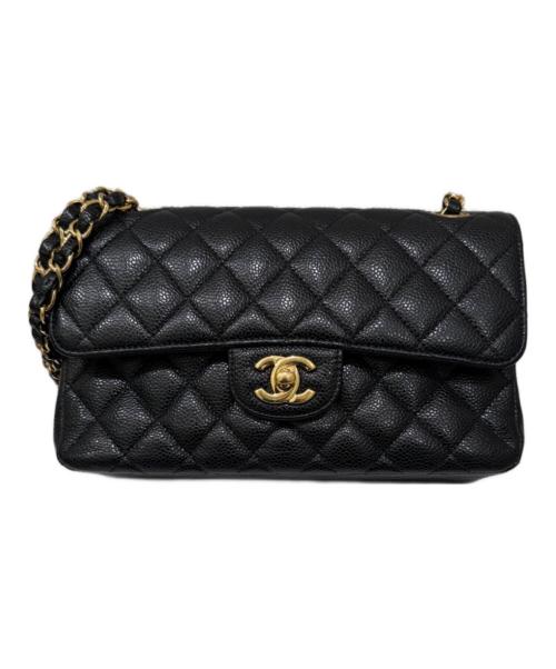 CHANEL（シャネル）CHANEL (シャネル) Wフラップチェーンショルダーバッグ ブラック サイズ:23の古着・服飾アイテム