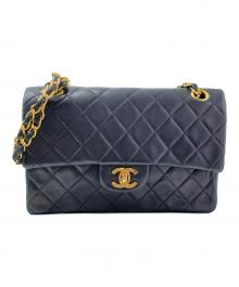 CHANEL（シャネル）の古着「Wフラップチェーンショルダーバッグ」｜ブラック