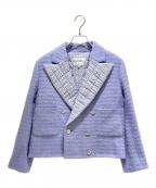 CHANELシャネル）の古着「2ポケットココマークツイードジャケット」｜パープル