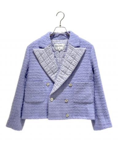 CHANEL シャネル ツイードジャケット パープル ヴィンテージ 中古・古着通販】CHANEL (シャネル) 2ポケットココマークツイード