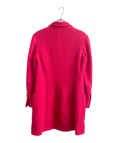 CHANEL（シャネル）CHANEL (シャネル) ココボタンツィードロングジャケット ショッキングピンク サイズ:36の古着・服飾アイテム